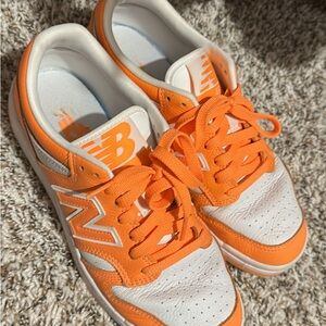 New Balance Orange and White Sneakers